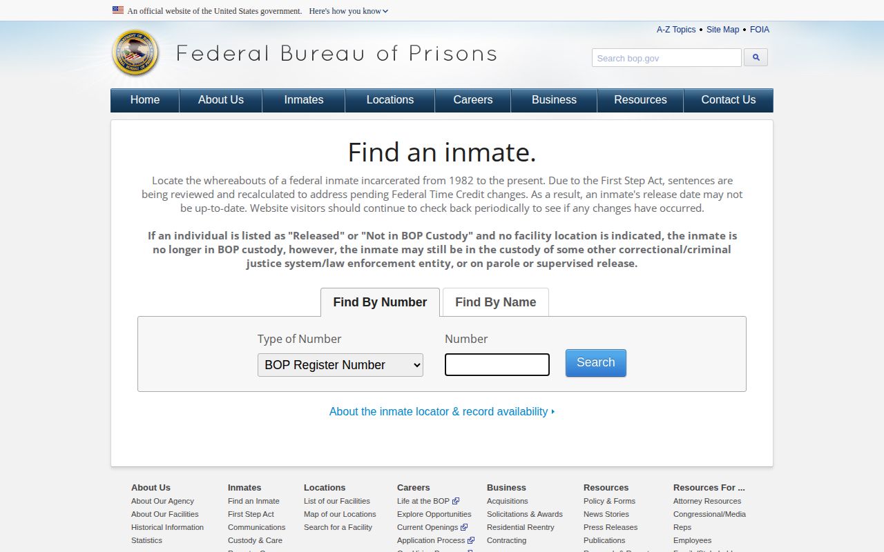 Federal inmate locator for Pike County federal custody records