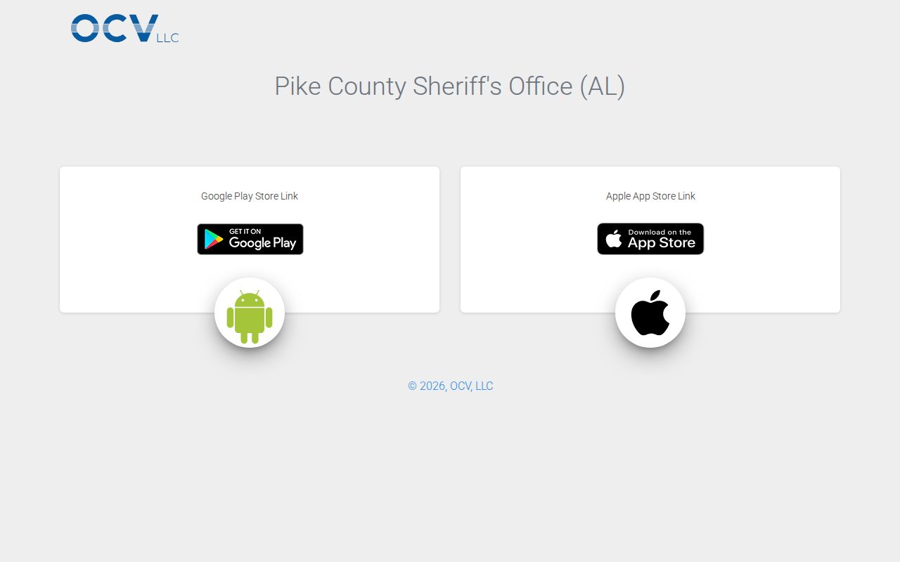 Pike County sheriff app landing page for wanted and public safety records